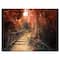 Designart - Stairway Through Red Fall Forest - Landscape Photography Canvas Print